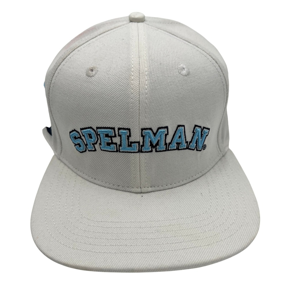 Pro Standard Spelman College HBCU Snapback Hat White Blue Wool Leather Button